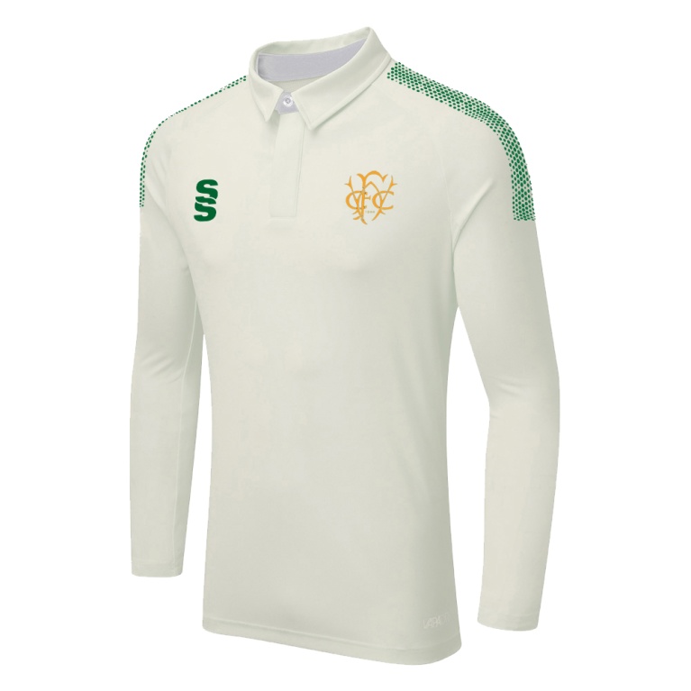 DUAL LONG SLEEVE CRICKET SHIRT (WOMENS)-Ivory